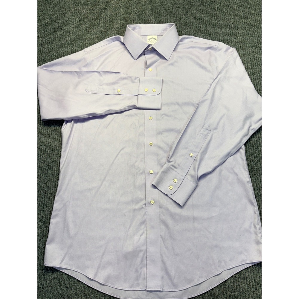 Brooks Brothers Non-Iron Supima Cotton Dress Shirt 16-33 Lavender Purple Mens